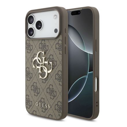Guess PU 4G Metal Logo kryt iPhone 18 Pro Max hnedá