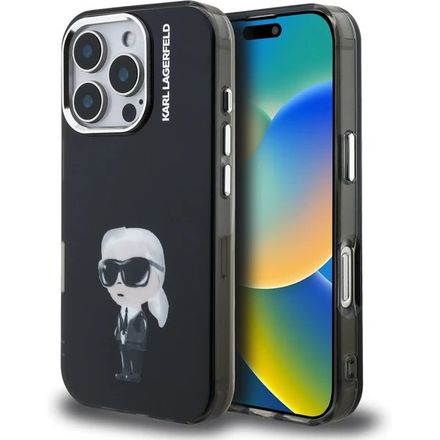 Karl Lagerfeld IML Aquarelle Karl kryt iPhone 16 Pro Max čierny