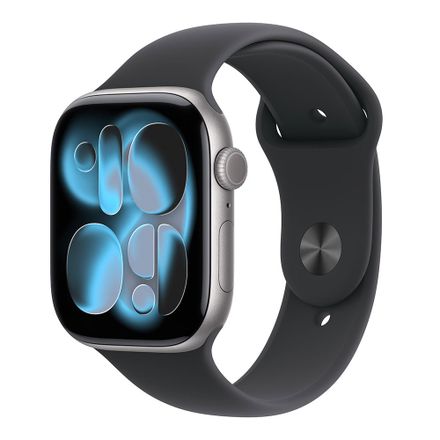 Apple Watch Series 11 GPS 46mm Kozmický sivý hliník s čiernym športovým remienkom - S/M