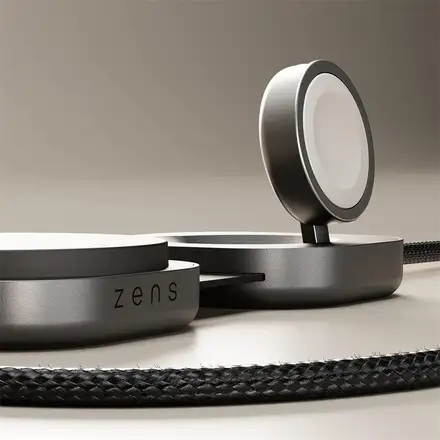 ZENS Pro 3 USB C - C cable 1,5 m 240W Qi2 charger+ Watch Black