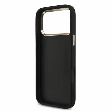 Guess PU 4G Metal Logo Strap kryt iPhone 18 Pro Max čierny