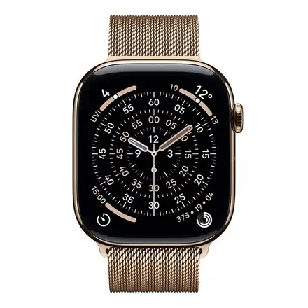 Apple Watch Series 11 GPS + Cellular 46mm Zlatý titán so zlatým milánskym ťahom - M/L