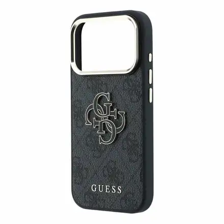 Guess PU 4G Resin Metal Logo kryt iPhone 18 Pro čierny