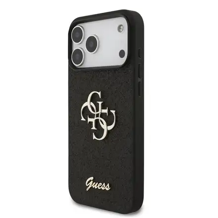 Guess PU Fixed Glitter 4G Metal Logo kryt iPhone 18 Pro Max čierny