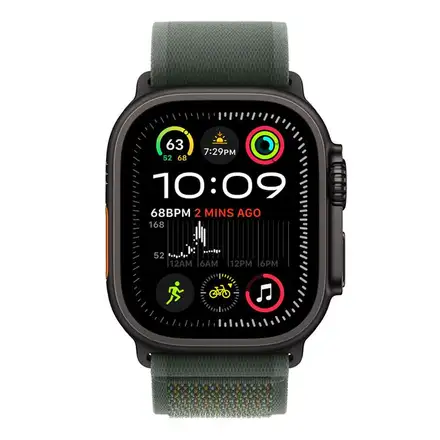Apple Watch 49mm Green Trail Loop - S/M - Black Titanium Finish *Rozbalený*