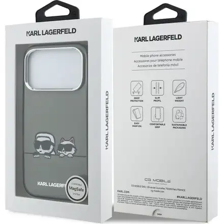 Karl Lagerfeld IML K&CH Heads Logo MagSafe MagSafe kryt iPhone 17 Pro Max čierny