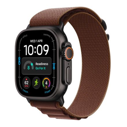 Apple Watch Ultra 4 GPS + Cellular 49mm Black Titanium Case with Burgundy Alpine Loop - L