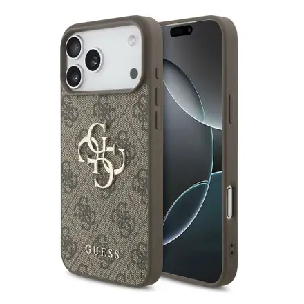 Guess PU 4G Metal Logo kryt iPhone 18 Pro Max hnedá