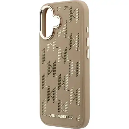 Karl Lagerfeld PU Perforated Monogram MagSafe MagSafe kryt iPhone 17 hnedý