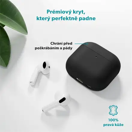 Epico Leather Case Airpods 4/Airpods 4 (ANC) - čierna