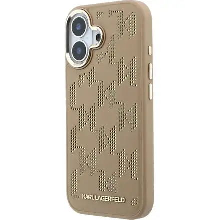 Karl Lagerfeld PU Perforated Monogram MagSafe MagSafe kryt iPhone 17 hnedý