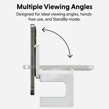 Hyper HyperJuice Qi2 3-in-1 Magnetic Charging Stand - White