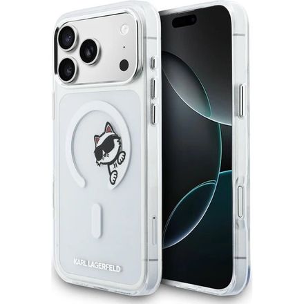 Karl Lagerfeld IML Choupette Peekaboo MagSafe MagSafe kryt iPhone 17 Pro Max priehľadná