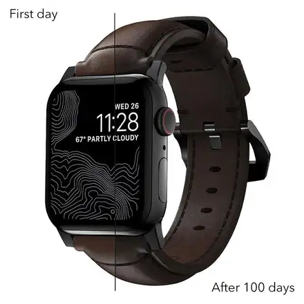 Nomad kožený remienok pre Apple Watch 44-49mm - Traditional Brown/Black Hardware