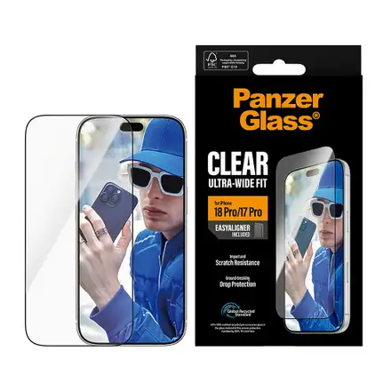 PanzerGlass ochranné sklo UWF pre iPhone 18 Pro - Black Frame