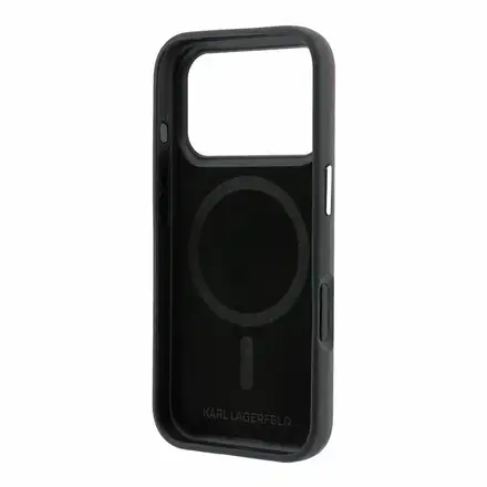 Karl Lagerfeld PU Semi Wrap Smooth Sketch Bodies Magsafe kryt iPhone 18 Pro Max tmavo červená