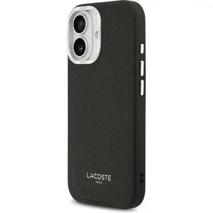 Lacoste PU Leather Champs Elysees MagSafe kryt iPhone 17 čierny