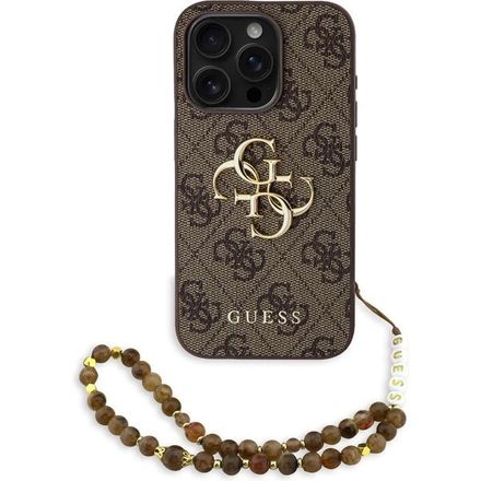 Guess PU 4G Metal Logo Strap kryt iPhone 15 Pro hnedý *Rozbalený*