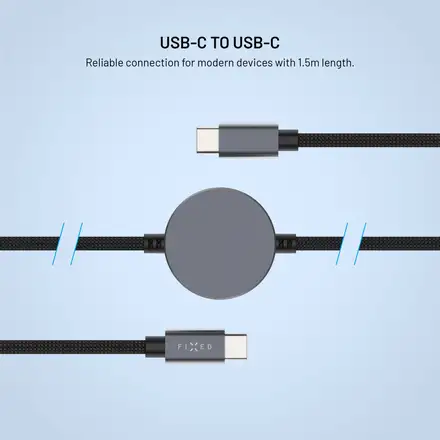 FIXED Power Watch Cable s konektormi  USB-C/USB-C, šedý