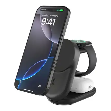 Belkin UltraCharge 3-in-1 Foldable Magnetic Charger with Qi2 25W - Black *Rozbalený*