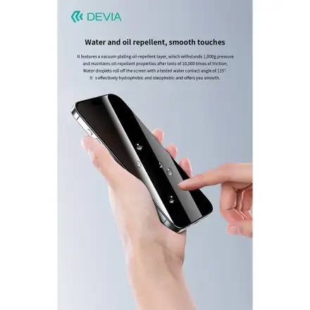 Devia ochranné sklo Van Series Privacy pre iPhone 16 Pro Max - Black Frame