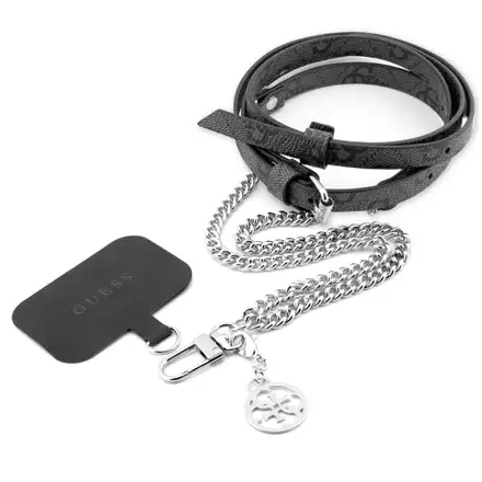 Guess Crossbody Popruh 4G Chain with Charm čierny