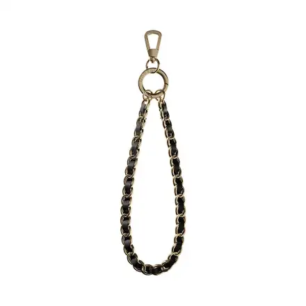 SwitchEasy 9mm Chic Chain Wrist Strap + Strap Card - Black/Matte Gold