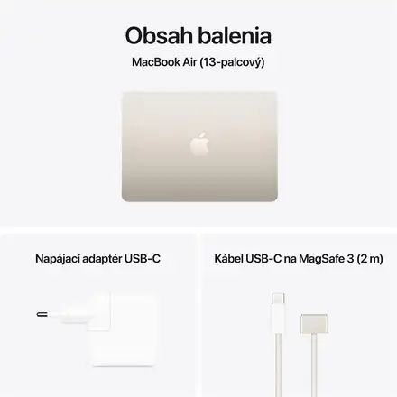 MacBook Air 13" Apple M4 10C CPU 8C GPU 16GB 256GB Hviezdny biely SK