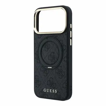 Guess PU 4G Ring Stand MagSafe kryt iPhone 18 Pro Max čierny