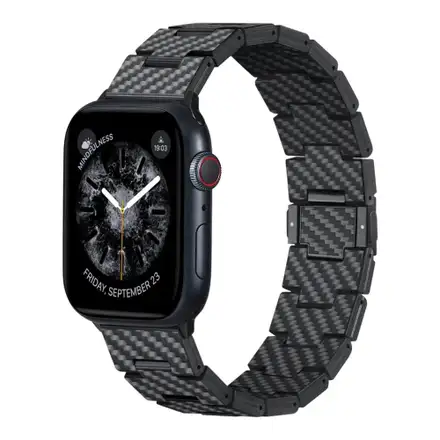 Pitaka remienok Carbon Fiber Strap pre Apple Watch 44/45/46mm - Black/Grey