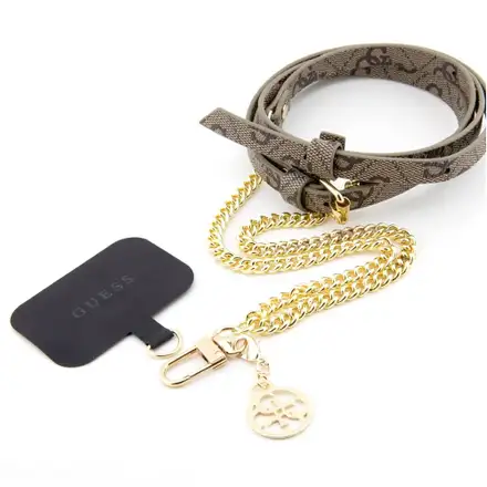 Guess Crossbody Popruh 4G Chain with Charm hnedý