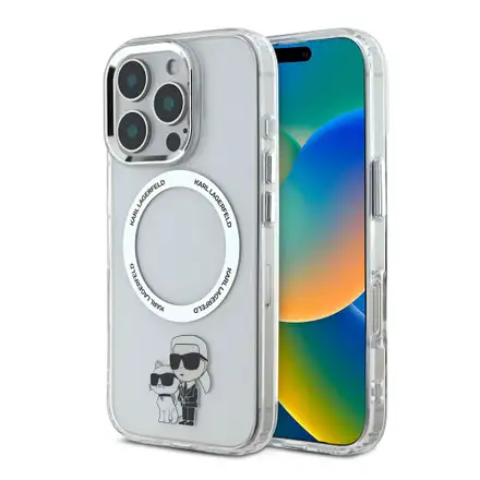 Karl Lagerfeld IML Karl and Choupette MagSafe kryt iPhone 16 Pro priehľadný