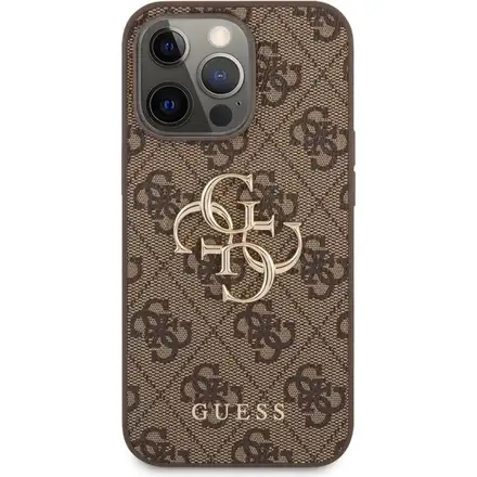 Guess PU 4G Metal Logo kryt iPhone 13 Pro hnedý