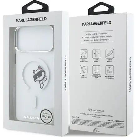 Karl Lagerfeld IML Choupette Peekaboo MagSafe MagSafe kryt iPhone 17 Pro Max priehľadná