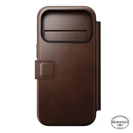 Nomad puzdro Modern Leather Folio Magsafe Horween pre iPhone 17 Pro - Rustic Brown