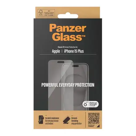 PanzerGlass ochranné sklo Classic Fit pre iPhone 15 Plus - Clear
