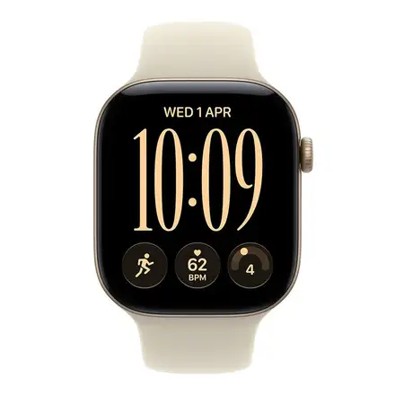 Apple Watch Series 12 GPS 46mm Light Gold Aluminium Case with Sand Sport Band - S/M