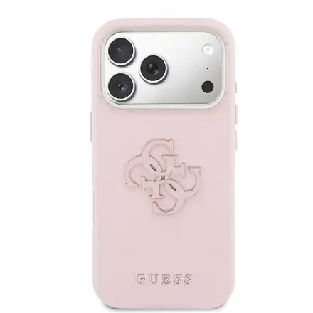 Guess PU Resin Logo kryt iPhone 17 Pro ružový