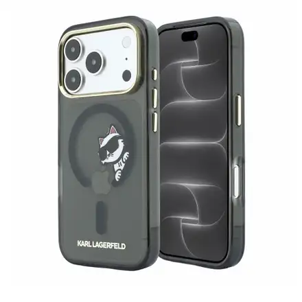 Karl Lagerfeld IML Choupette Peekaboo Magsafe kryt iPhone 18 Pro čierna