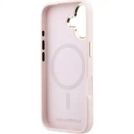 Karl Lagerfeld PU Perforated Gold Dots MagSafe kryt iPhone 17 ružový