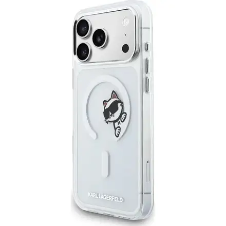 Karl Lagerfeld IML Choupette Peekaboo MagSafe MagSafe kryt iPhone 17 Pro Max priehľadná