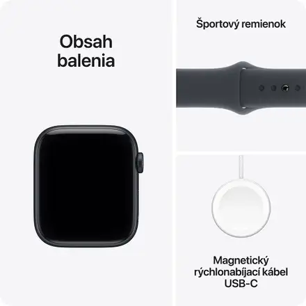 Apple Watch SE 3 GPS 44mm Polnočný hliník s polnočným športovým remienkom - M/L