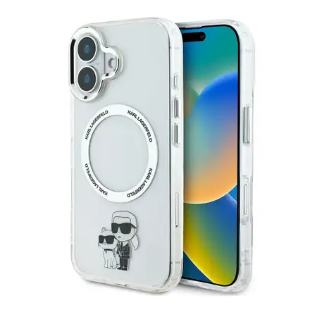 Karl Lagerfeld IML Karl and Choupette MagSafe kryt iPhone 16 priehľadný