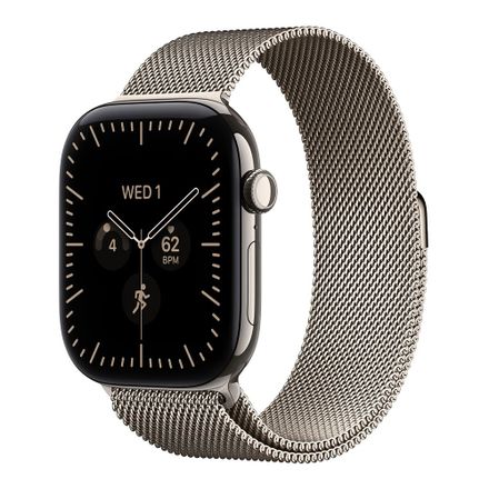 Apple Watch Series 12 GPS + Cellular 46mm Natural Titanium Case with Natural Milanese Loop - M/L