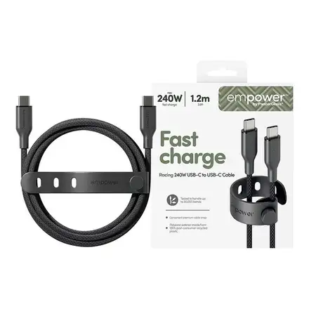 PanzerGlass kábel EMPOWER Racing USB-C to USB-C 1.2m 240W - Black