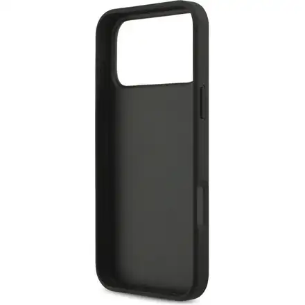 Guess PU 4G Metal Logo Strap kryt iPhone 17 Pro Max čierny