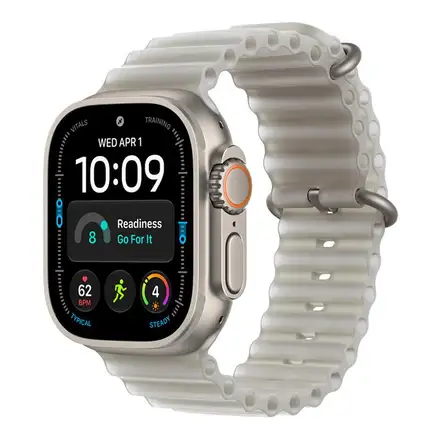 Apple Watch 49mm Translucent Grey Ocean Band Extension - Natural Titanium Finish