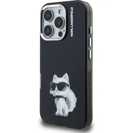 Karl Lagerfeld IML Aquarelle Choupette kryt iPhone 16 Pro Max čierny