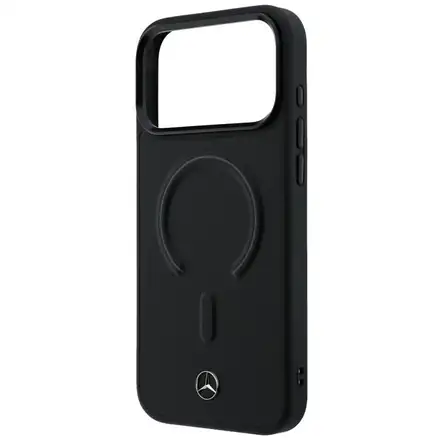 Mercedes PU Leather 3D MagSafe Zadný Kryt pre iPhone 17 Pro čierny
