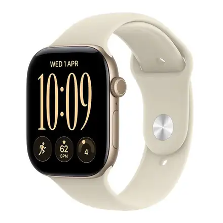 Apple Watch Series 12 GPS + Cellular 46mm Light Gold Aluminium Case with Sand Sport Band - M/L